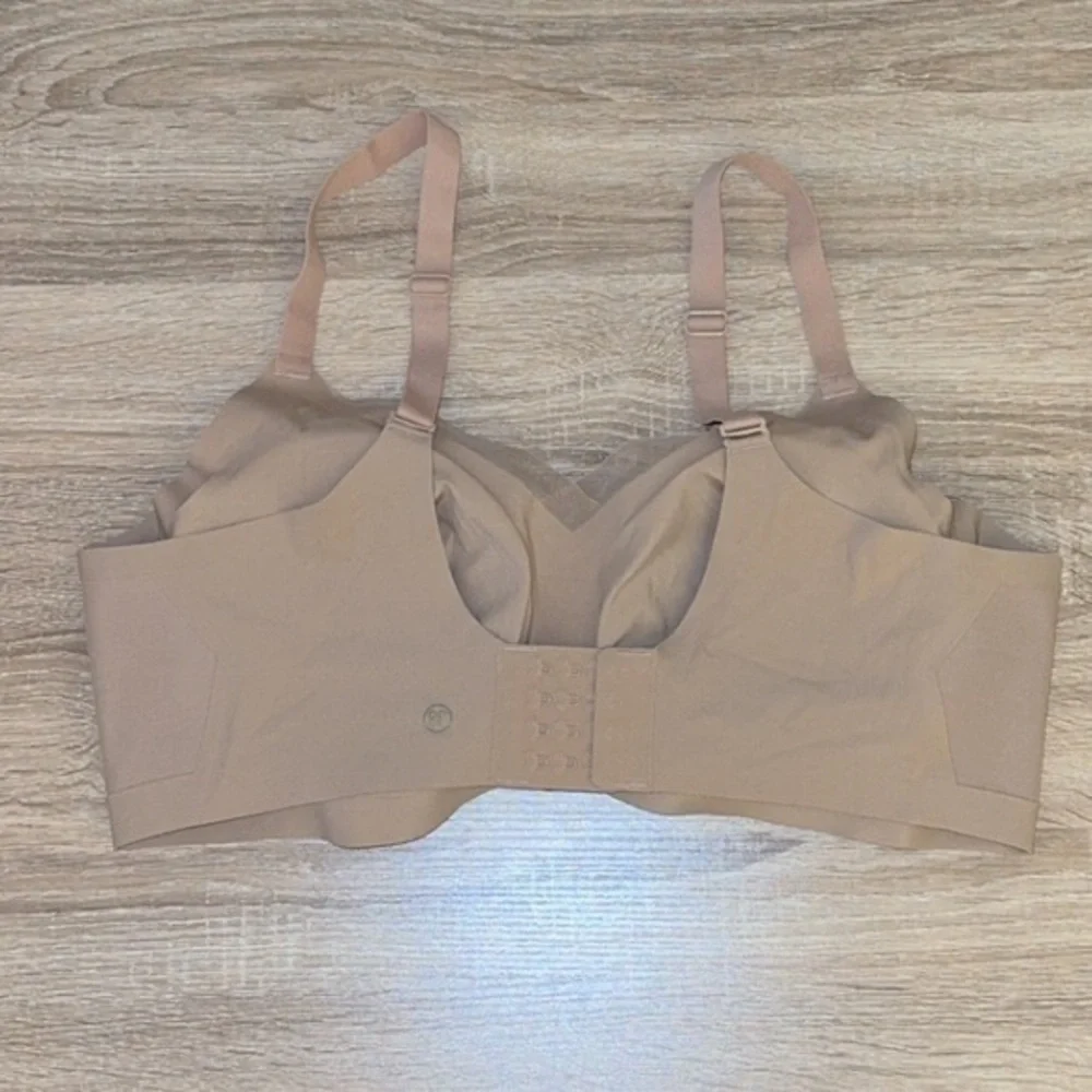 Honeylove CrossOver Padded V-Neck Sand‎ Nude Beige Wireless Bra Size 2X